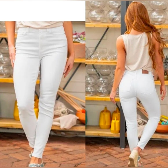 Judy Blue Denim - Judy Blue White Jeans Sunday Stroll High Rise Skinny JB82661 11/30
